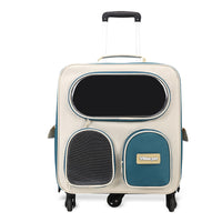 HKM-1689917 Foldable Nylon Pet Trolley Bag for Outings - 18L Capacity, Medium Hard Design