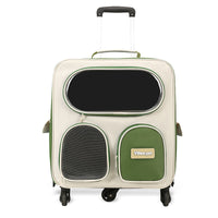 HKM-1689917 Foldable Nylon Pet Trolley Bag for Outings - 18L Capacity, Medium Hard Design