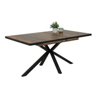 HKM-169107 Extendable Brown Wooden Dining Table for Versatile Home Dining Solutions