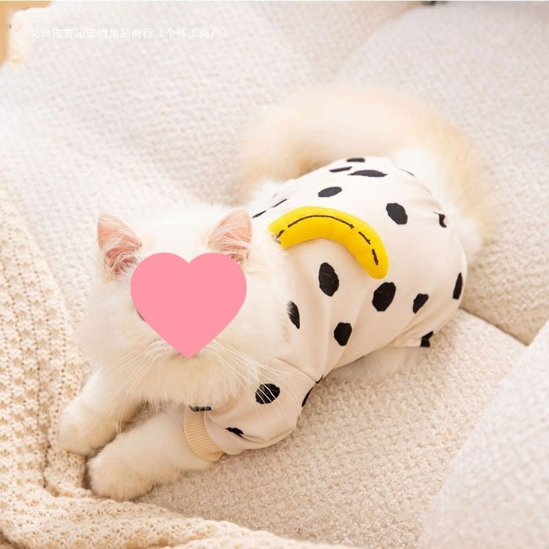 HKM-1692093 Adorable Anti-Lint Pet Clothes for Cats - Multiple Designs & Sizes Available