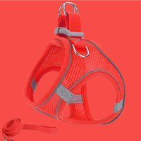 HKM-1693245 Adjustable Cat Vest with Pulling Leash - Yellow, Green, Pink - Polyester Material in Multiple Sizes