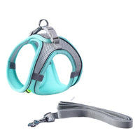 HKM-1693245 Adjustable Cat Vest with Pulling Leash - Yellow, Green, Pink - Polyester Material in Multiple Sizes