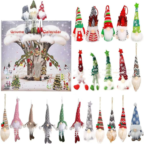 HKM-169363 Christmas Gnome Advent Calendar with 24 Plush Gnomes - Fun Interactive Emotion and Intelligence Development Toy