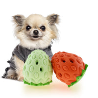 HKM-1694269 Durable Rubber Strawberry Dog Ball Toy - Bite Resistant & Leaking Design, Suitable for All Breeds
