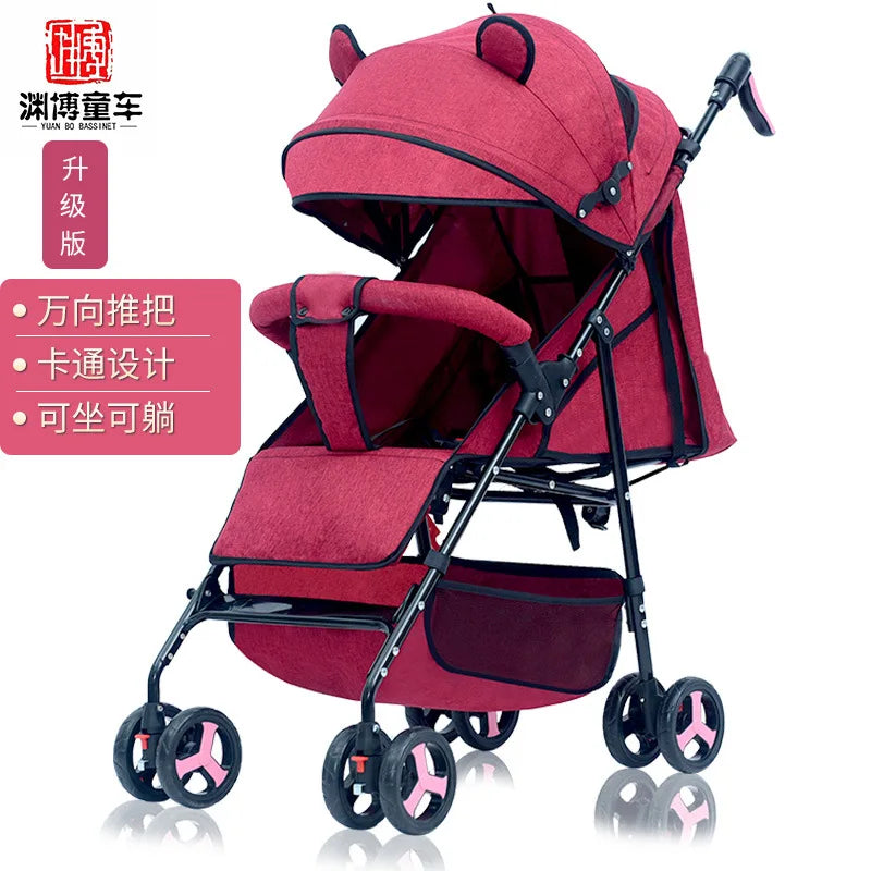 HKM-169427 Two-Way Baby Stroller with Cotton Fabric for Ages 6 Months to 3 Years