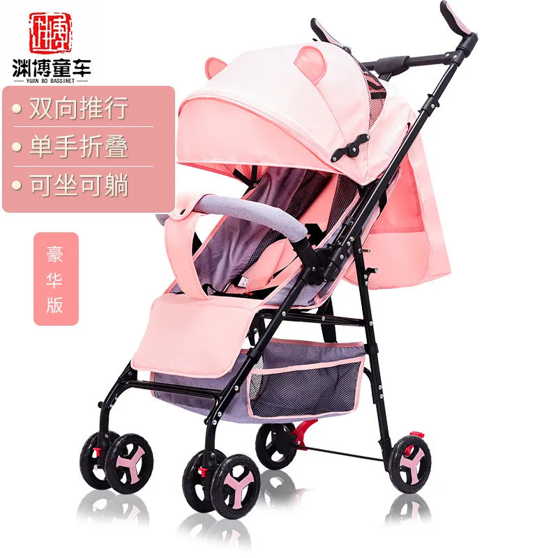HKM-169427 Two-Way Baby Stroller with Cotton Fabric for Ages 6 Months to 3 Years