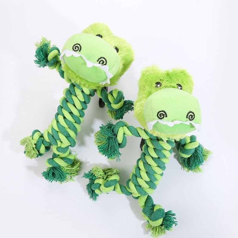 HKM-1694909 Interactive Dinosaur Plush Rope Dog Toy for Puppies and Aggressive Chewers