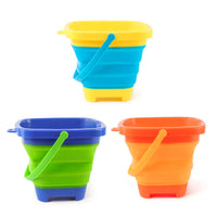 HKM-169491 Collapsible 2.5L Silicone Sand Bucket for Kids - Portable Beach Toy for Summer Fun