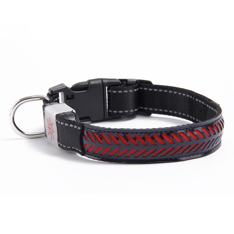 HKM-1695421 Luminous Skull Patterned Nylon Collar for All Seasons - Adjustable & Versatile