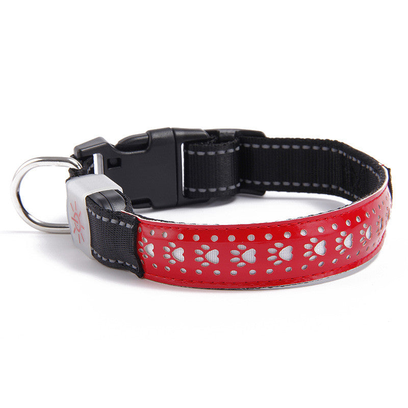 HKM-1695421 Luminous Skull Patterned Nylon Collar for All Seasons - Adjustable & Versatile