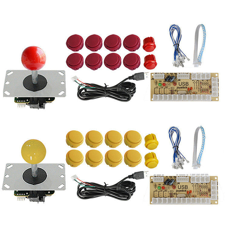 HKM-169555 USB Arcade Joystick DIY Kit with Sanhe Micro Rocker, Chip Board, and Card Buttons