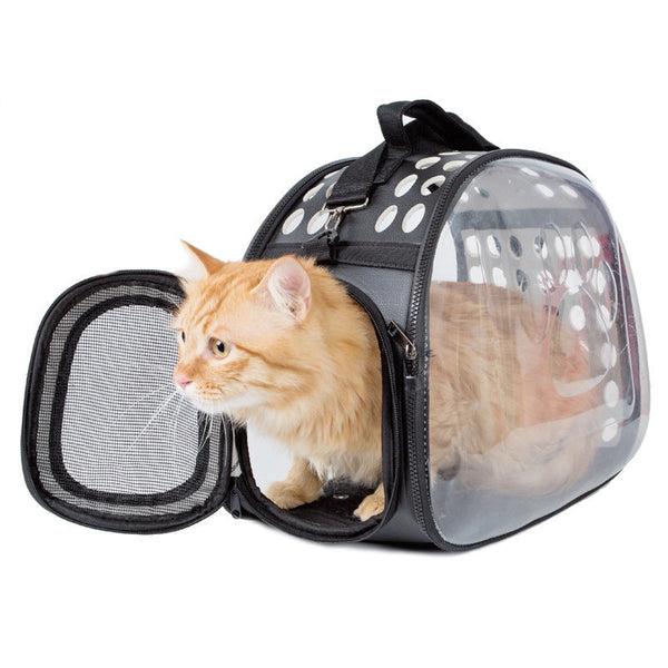HKM-1695677 Portable Breathable Cat and Dog Backpack with Transparent Design and Ergonomic Strap