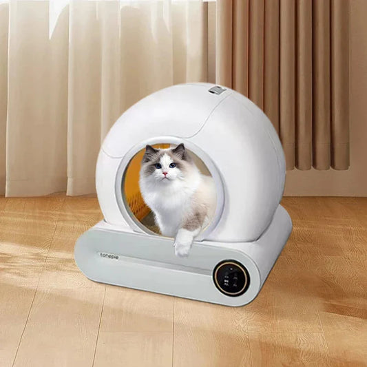 HKM-169683 Large 65L Smart Cat Litter Box with Easy Clean Design, Wide Entry, and APP Control