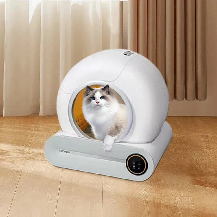HKM-169683 Large 65L Smart Cat Litter Box with Easy Clean Design, Wide Entry, and APP Control