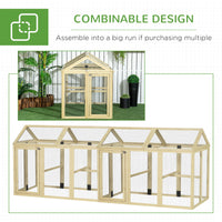 HKM-1697085 Spacious Wooden Chicken Coop with Run and Perches, 4.6' x 2.8', Nature Wood