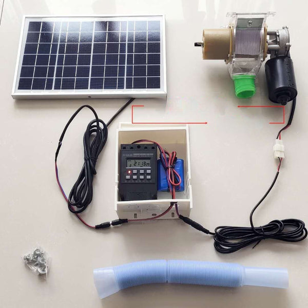 HKM-1697213 Solar-Powered Automatic Chicken and Duck Feeder with Timer and Watertight Design