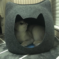 HKM-1697469 Cozy Felt Cat Bed for Deep Sleep in Multiple Colors