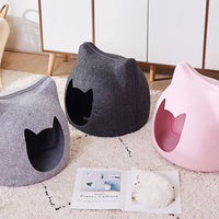HKM-1697469 Cozy Felt Cat Bed for Deep Sleep in Multiple Colors