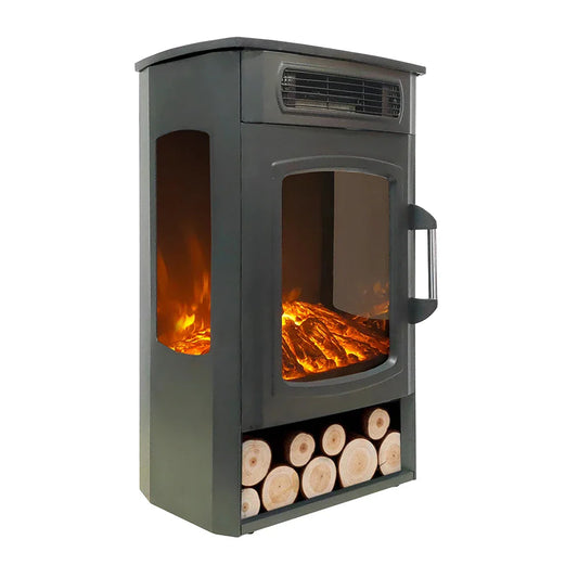 HKM-169747 Freestanding Indoor Electric Fireplace with 3D LED Log Flame Effect