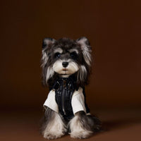 HKM-1697981 Sleeveless Leather Jacket for Pets - Stylish Cargo Pocket Vest in Various Sizes