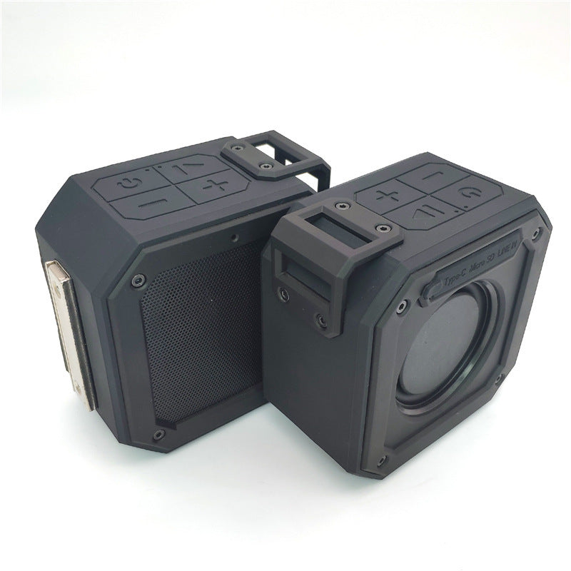 HKM-169875 Portable Bluetooth TWS Card Speaker with Radio Function and 15W Output, Dustproof, 12-Hour Playtime, USB Charging, TF Card Support, Black