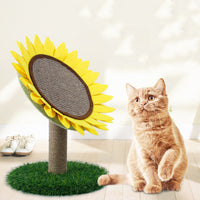 HKM-1699389 Sisal Sunflower Cat Scratcher with Grinding Plate and Plush Base