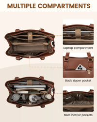 HKM-169939 Women's 15.6 Inch PU Leather Laptop Tote Bag – Versatile Briefcase for Office and Casual Use