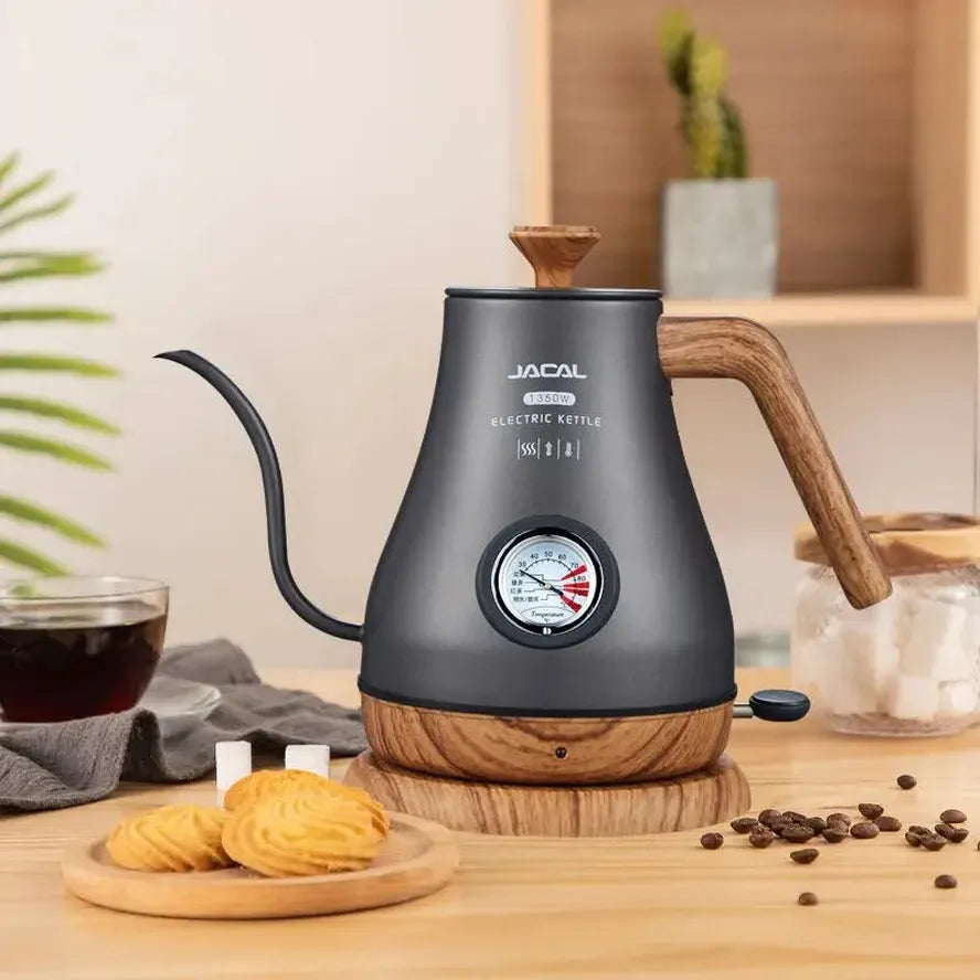 HKM-170003 Gooseneck Electric Cordless Kettle in Stainless Steel for Precise Brewing