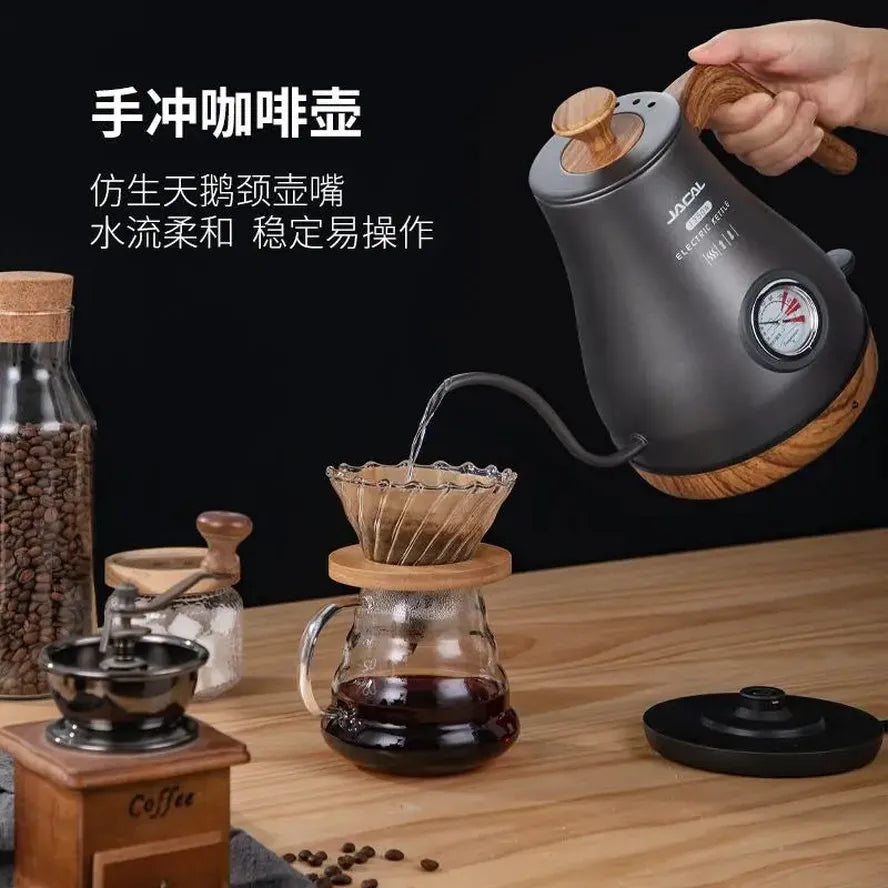 HKM-170003 Gooseneck Electric Cordless Kettle in Stainless Steel for Precise Brewing