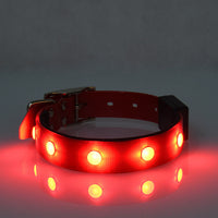 HKM-1701181 Adjustable Luminous Waterproof Cat and Dog Collar in Red, Green, Blue, and Pink ¨C All-Season TPU Design
