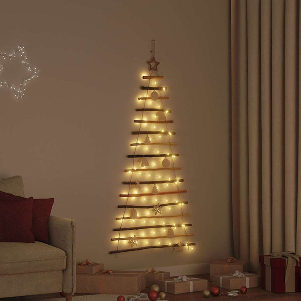 HKM-170195 Elegant 150 cm Natural Hanging Christmas Tree with 80 LEDs and Warm White String Lights