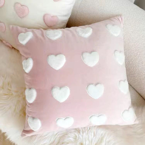 HKM-170195 Heart-Shaped Minimalist Sofa Pillowcase for Living Room Decor
