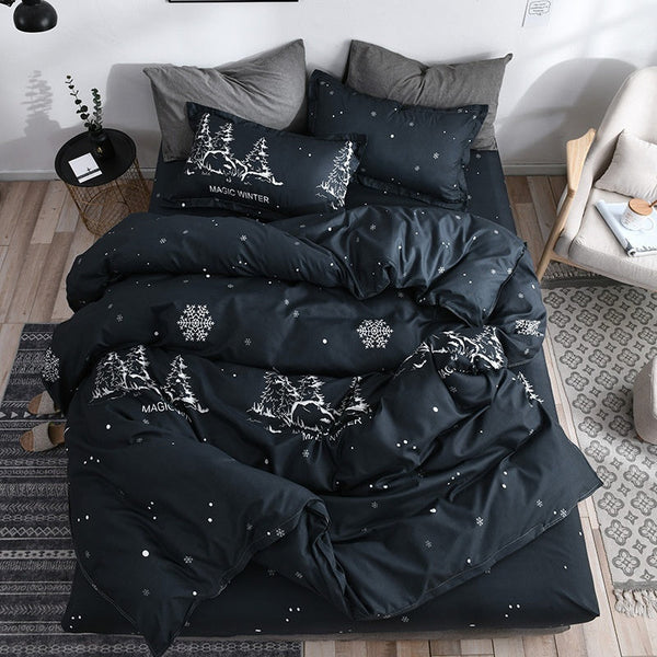 HKM-170195 Pure Cotton Minimalist Bed Sheets Set - Multiple Sizes Available for Comfort and Style