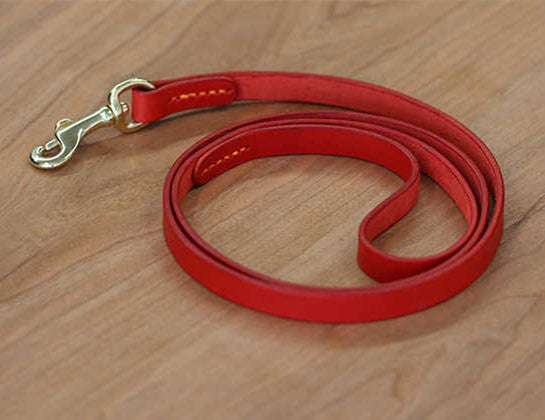 HKM-1702973 Leather Pet Traction Strap in Blue, Green, or Red - 1.2cm/1.8cm Width, 120cm Length, Suitable for Dogs Up to 35KG
