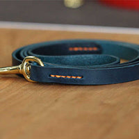 HKM-1702973 Leather Pet Traction Strap in Blue, Green, or Red - 1.2cm/1.8cm Width, 120cm Length, Suitable for Dogs Up to 35KG