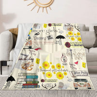 HKM-170387 Food-Themed Flannel Blanket for Sofa and Bed - Cozy Polyester Fiber Design
