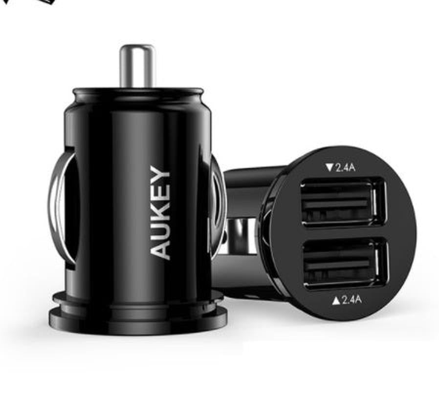 HKM-170451 Compact Dual USB Car Charger with Adaptive Charging Technology, 24W Total Output for Mobile Devices