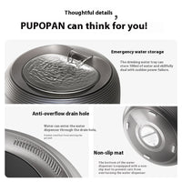 HKM-1705021 Automatic Loop Pet Drinking Bowl - 2.5L Water Dispenser in Xuanwu Black and Frost White