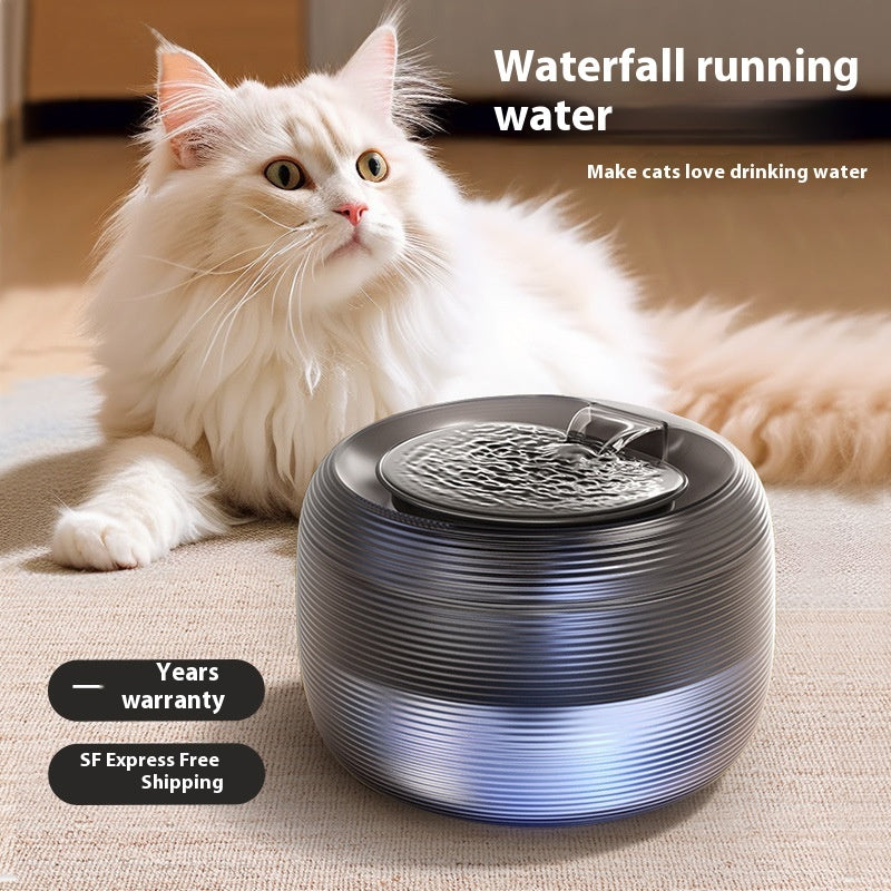 HKM-1705021 Automatic Loop Pet Drinking Bowl - 2.5L Water Dispenser in Xuanwu Black and Frost White