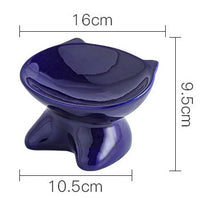 HKM-1705149 Ceramic Pet Bowl for Cats and Dogs - Durable Porcelain in Blue, White, and Beige, 100g Capacity