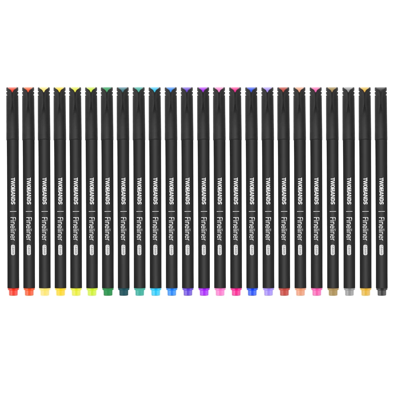 HKM-170515 Ultra Fine Tip 0.4mm Fineliner Pens Set in 24 Vibrant Colours for Drawing and Office Use