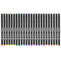 HKM-170515 Ultra Fine Tip 0.4mm Fineliner Pens Set in 24 Vibrant Colours for Drawing and Office Use