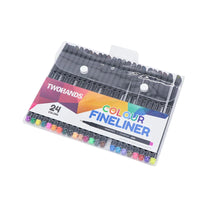 HKM-170515 Ultra Fine Tip 0.4mm Fineliner Pens Set in 24 Vibrant Colours for Drawing and Office Use