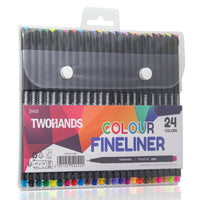 HKM-170515 Ultra Fine Tip 0.4mm Fineliner Pens Set in 24 Vibrant Colours for Drawing and Office Use