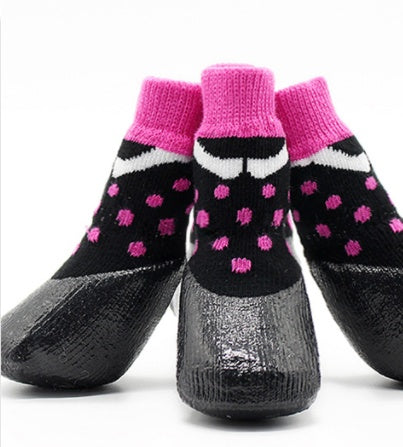HKM-1705789 Large Waterproof Pet Socks for Golden Retrievers - Cotton Yarn, Slip-Resistant Design, High Opening