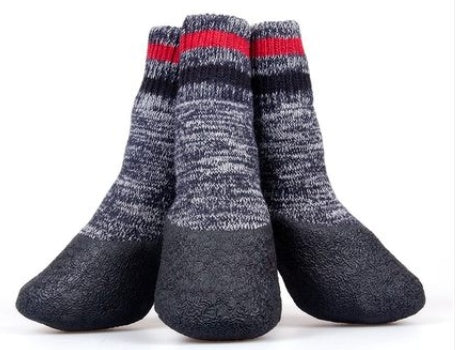 HKM-1705789 Large Waterproof Pet Socks for Golden Retrievers - Cotton Yarn, Slip-Resistant Design, High Opening