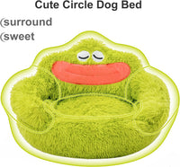 HKM-1706429 Cozy Plush Indoor Donut Bed for Small Dogs and Cats, Anti-Anxiety Design, Soft & Comfortable