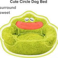HKM-1706429 Cozy Plush Indoor Donut Bed for Small Dogs and Cats, Anti-Anxiety Design, Soft & Comfortable