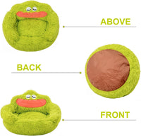 HKM-1706429 Cozy Plush Indoor Donut Bed for Small Dogs and Cats, Anti-Anxiety Design, Soft & Comfortable