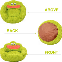HKM-1706429 Cozy Plush Indoor Donut Bed for Small Dogs and Cats, Anti-Anxiety Design, Soft & Comfortable